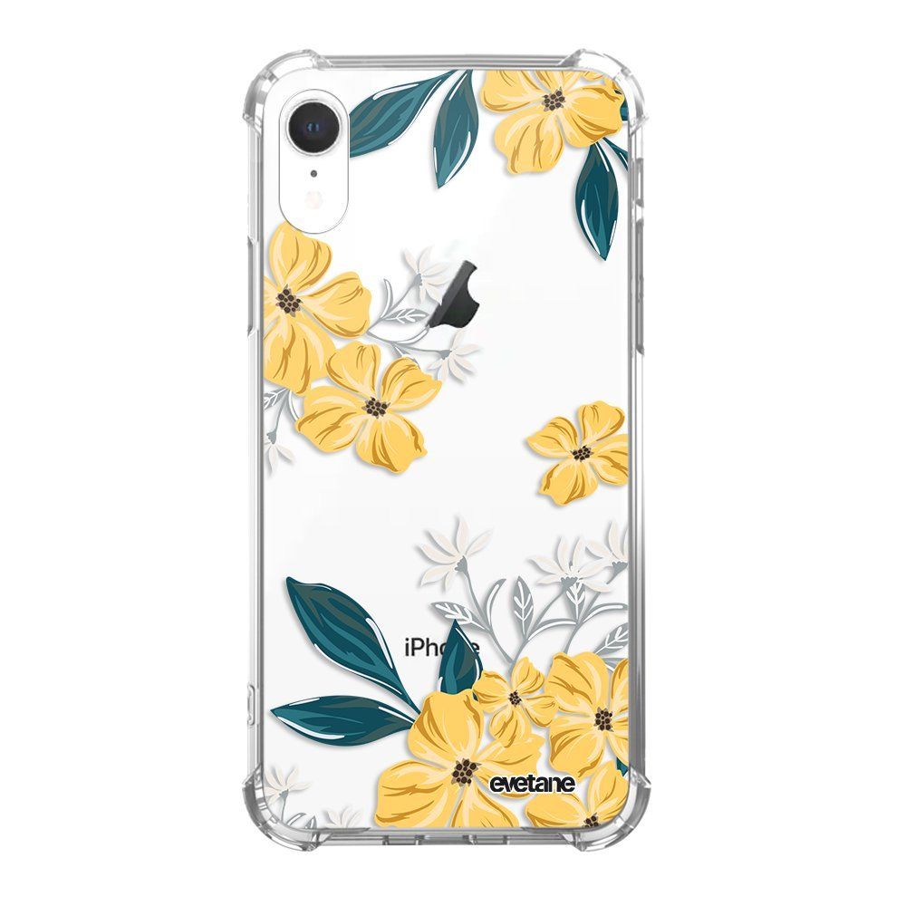 Evetane - Coque iPhone Xr anti-choc souple avec angles renforcés Fleurs jaunes Evetane - Coque, étui smartphone