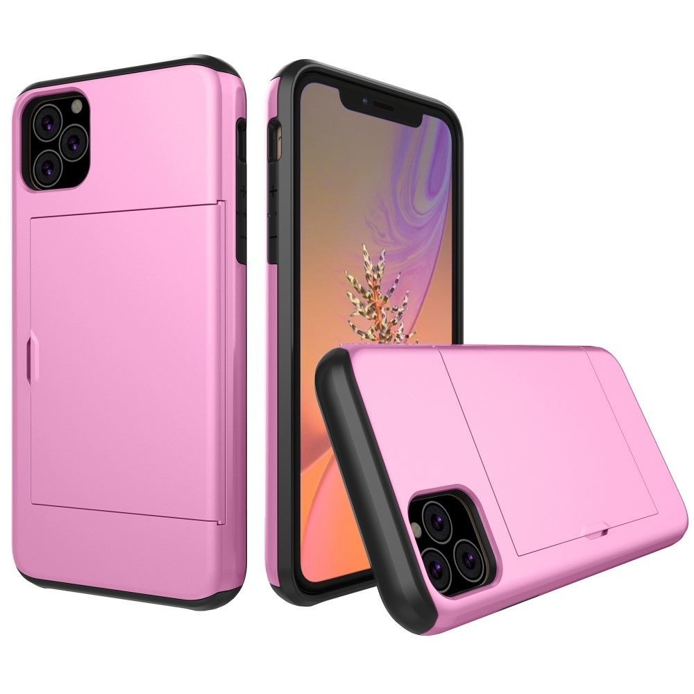 marque generique - Coque en TPU hybride avec fente pour carte rose pour votre Apple iPhone XR 6.1 pouces (2019) - Coque, étui smartphone