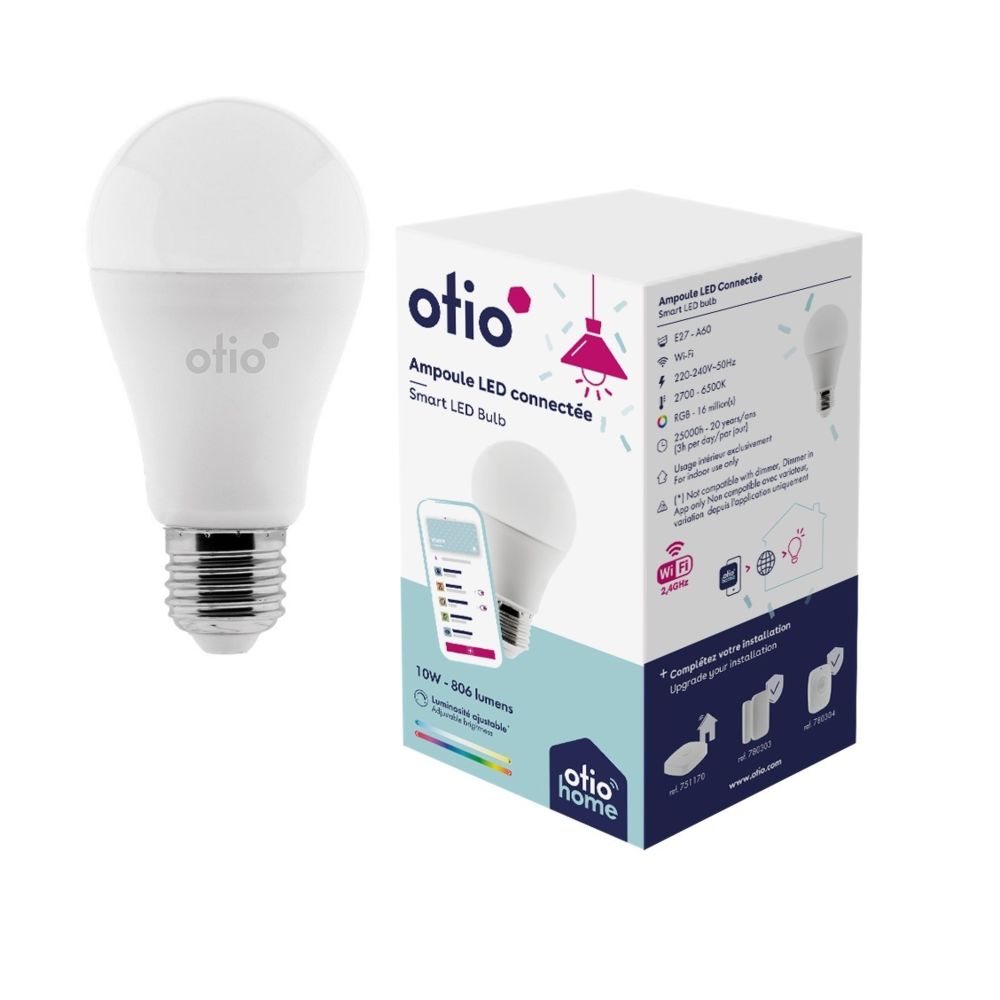 Otio - Ampoule connectée WIFI LED E27 10W RVB complet - Ampoule connectée