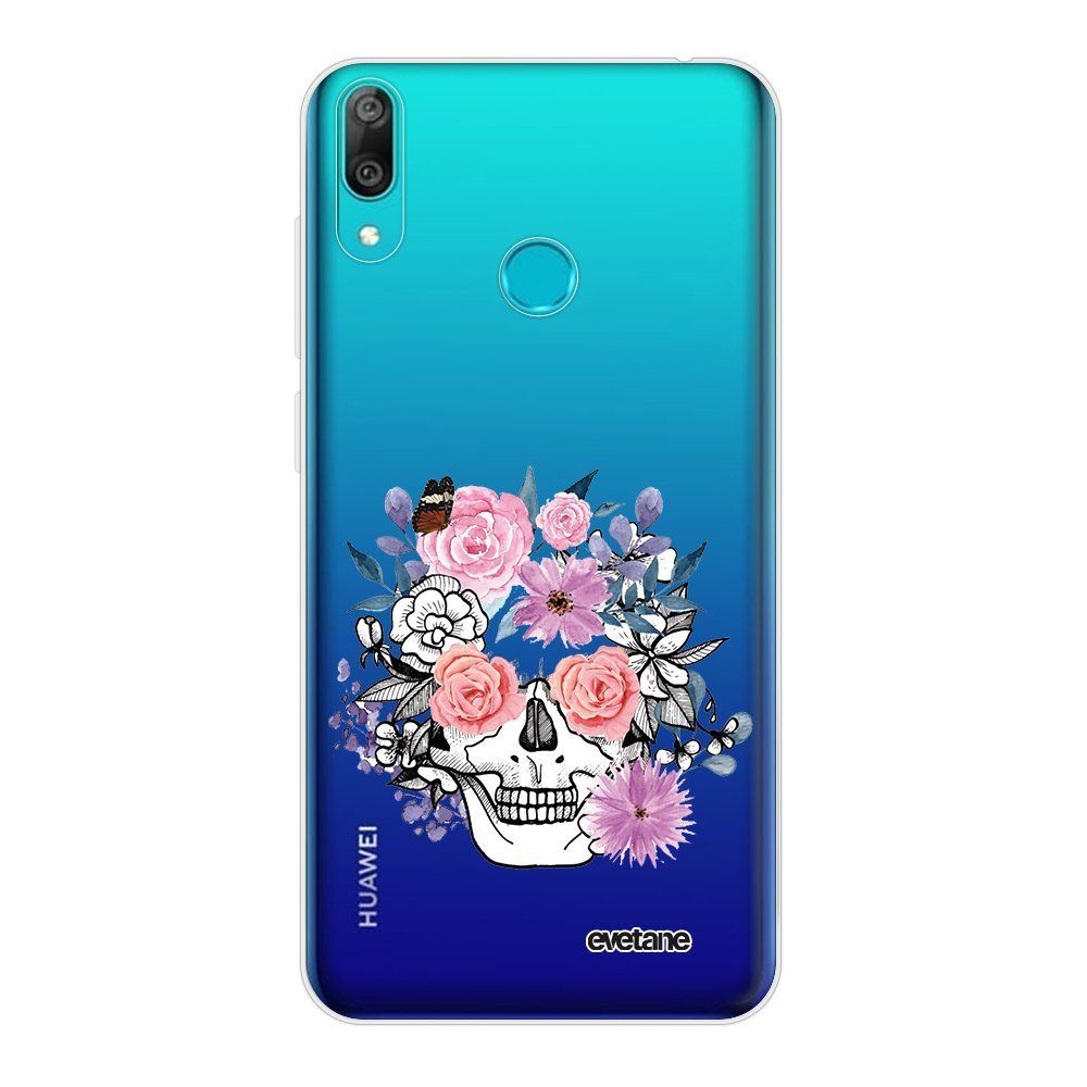 Evetane - Coque Huawei Y7 2019 souple transparente Crâne floral Motif Ecriture Tendance Evetane. - Coque, étui smartphone