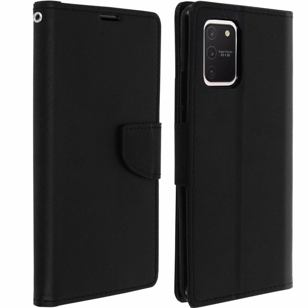 Avizar - Étui Samsung Galaxy S10 Lite Porte-carte Support vidéo Fancy Style noir - Coque, étui smartphone