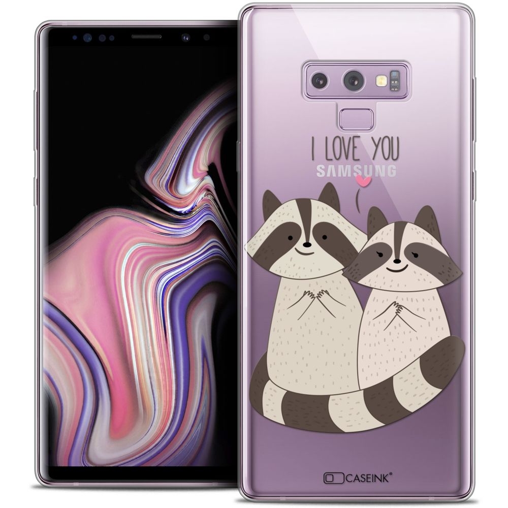 Caseink - Coque Housse Etui Samsung Galaxy Note 9 (6.4 ) [Crystal Gel HD Collection Sweetie Design Racoon Love - Souple - Ultra Fin - Imprimé en France] - Coque, étui smartphone