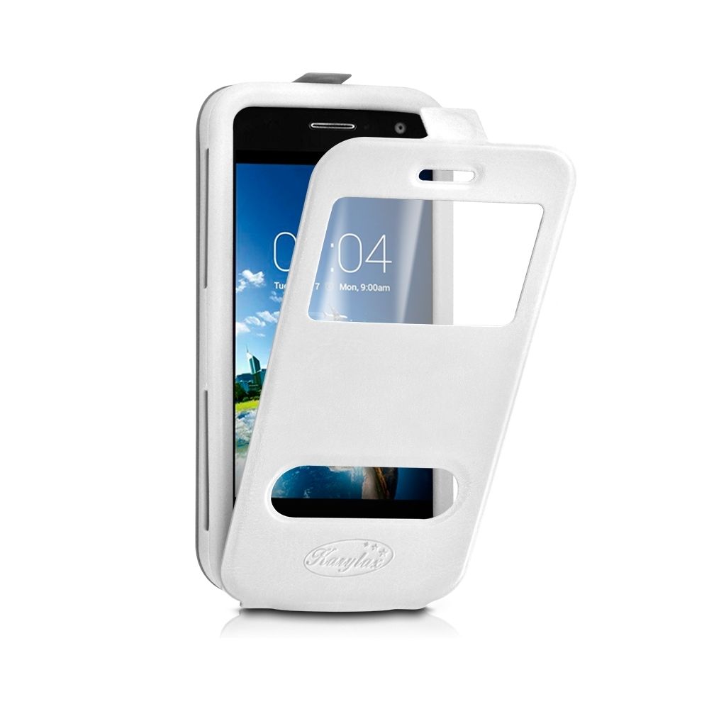 Karylax - Etui Coque Silicone S-View Couleur blanc Universel XS pour Kazam Trooper 2 4.0 - Autres accessoires smartphone