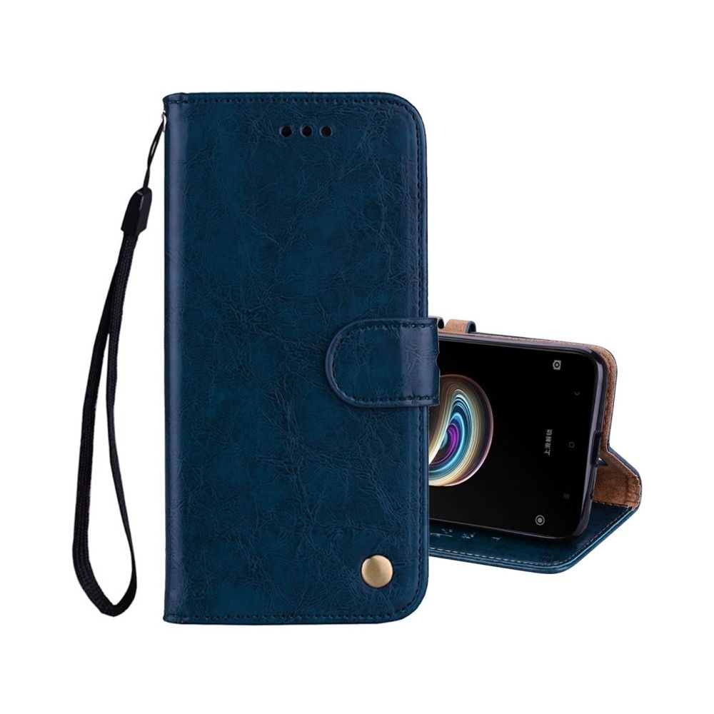 Wewoo - Housse Étui bleu pour cartes et portefeuille lanière Xiaomi Redmi 5A Business Style huile cire Texture Horizontal Flip en cuir avec titulaire fentes - Coque, étui smartphone