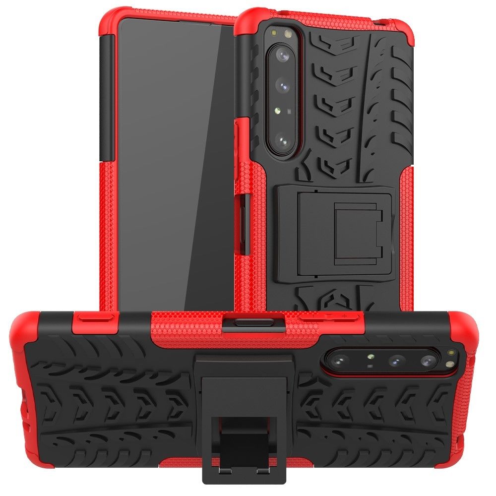 Generic - Coque en TPU combo antidérapant avec béquille rouge pour votre Sony Xperia 1 II - Coque, étui smartphone