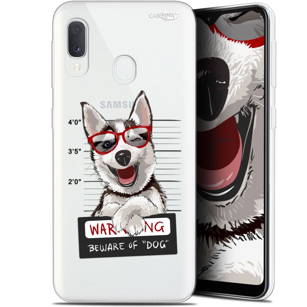 Caseink - Coque arrière Samsung Galaxy A20E (5.8 ) Gel HD [ Nouvelle Collection - Souple - Antichoc - Imprimé en France] Beware The Husky Dog - Coque, étui smartphone
