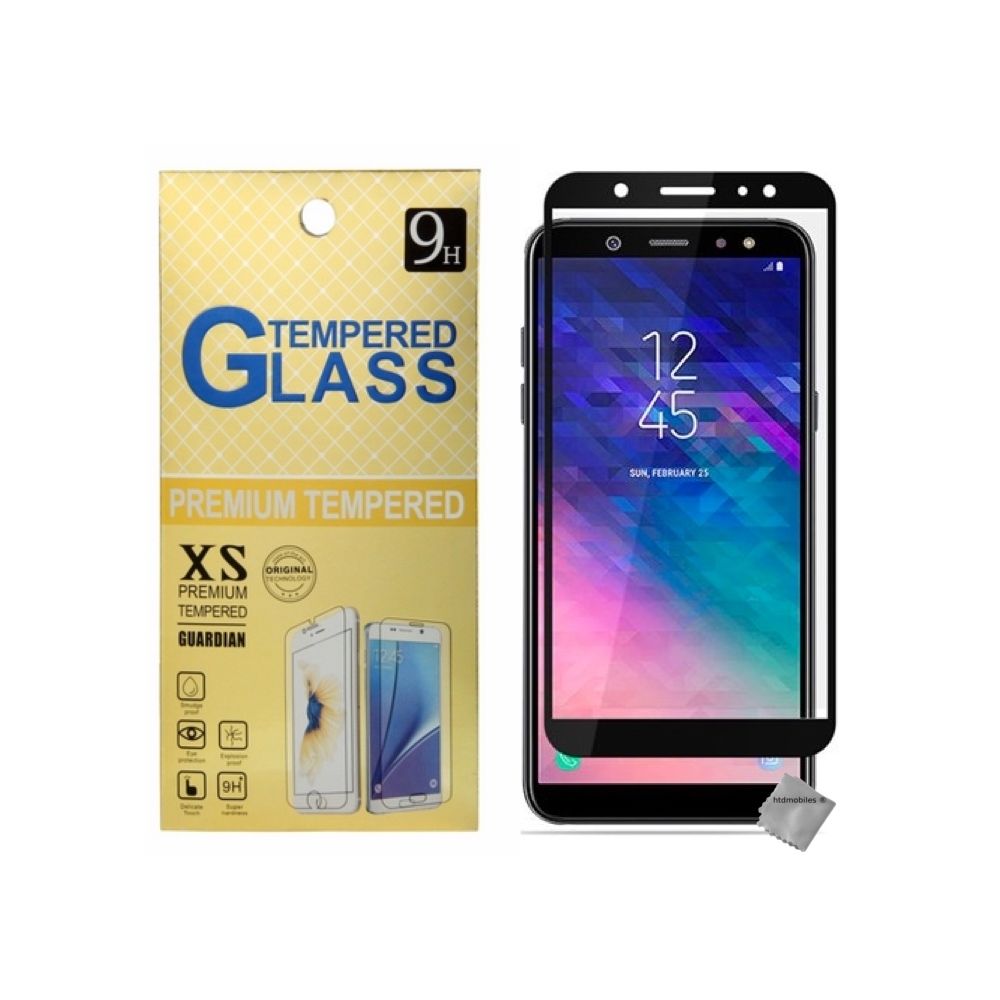 Htdmobiles - Film de protection verre trempe incurve integral Samsung Galaxy A6+ Plus (2018) - NOIR - Protection écran smartphone