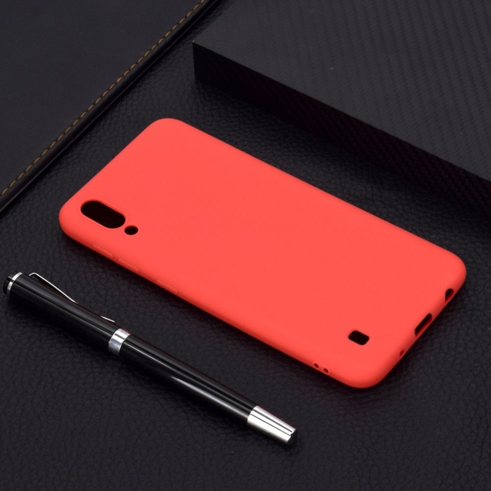 Wewoo - Coque Souple Pour étui en TPU Galaxy M10 Candy Color Rouge - Coque, étui smartphone