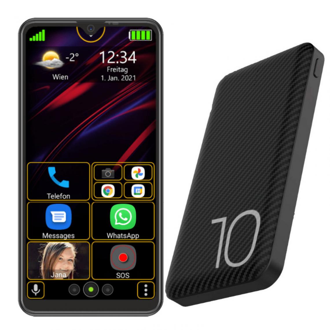 Beafon - Smartphone senior Beafon M6S avec batterie externe 10 000 mAh - Smartphone Android