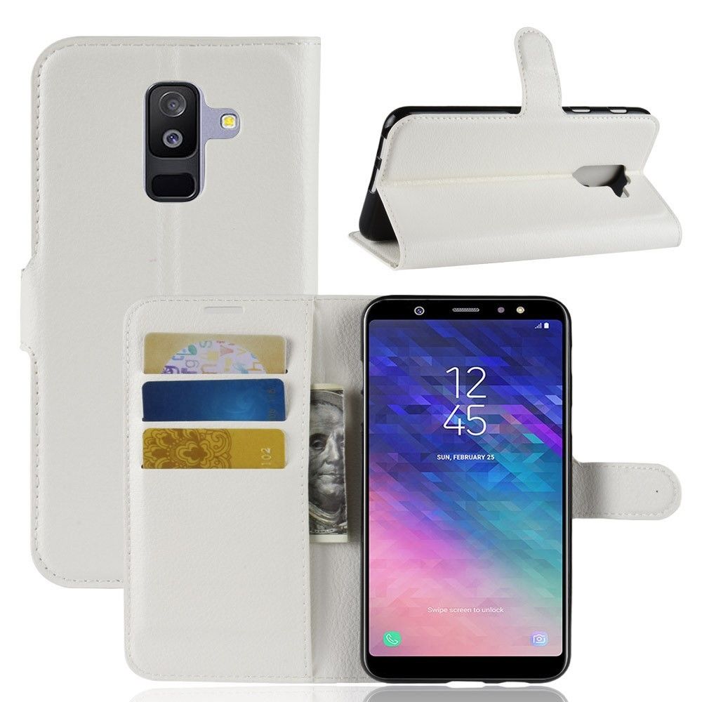 marque generique - Etui en PU blanc pour votre Samsung Galaxy A6 Plus (2018) - Autres accessoires smartphone