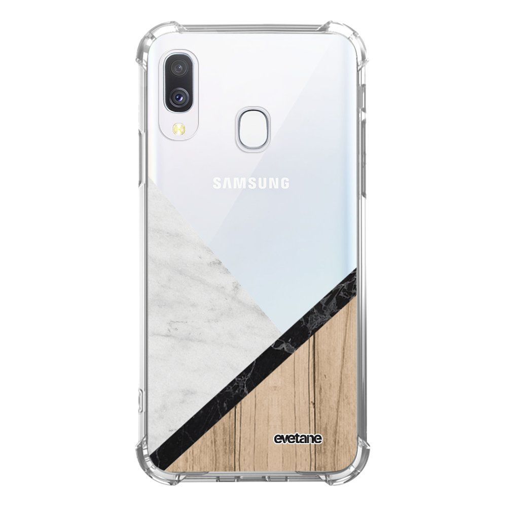 Evetane - Coque Samsung Galaxy A40 anti-choc souple avec angles renforcés transparente Marbre et Bois Graphique Evetane - Coque, étui smartphone