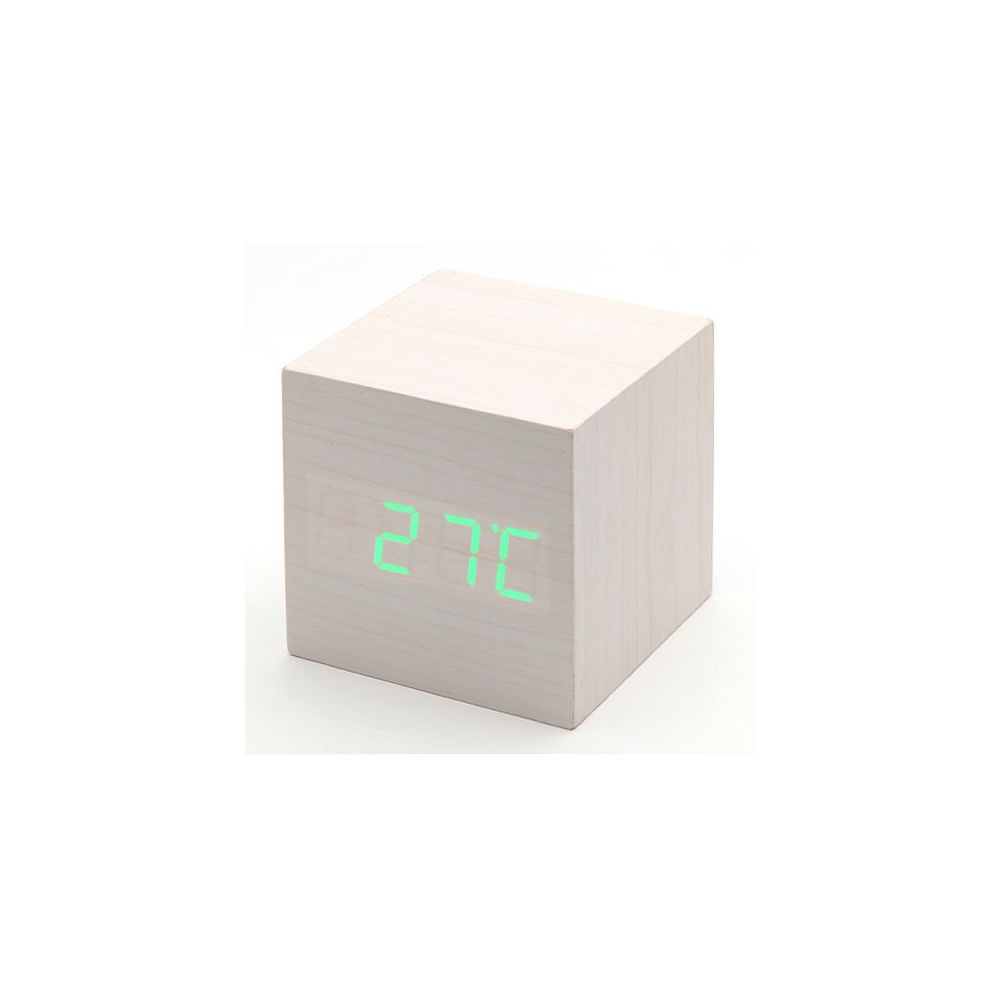 marque generique - Horloge Réveil Alarme Digital LED en Bois Imitation Thermomètre USB AAA - Météo connectée