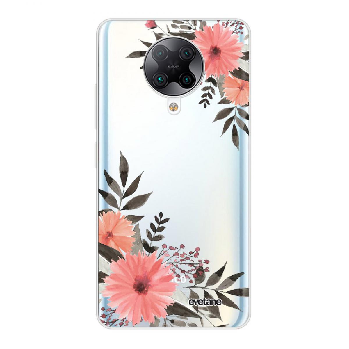 Evetane - Coque Xiaomi Poco F2 Pro souple transparente Fleurs roses Motif Ecriture Tendance Evetane - Coque, étui smartphone