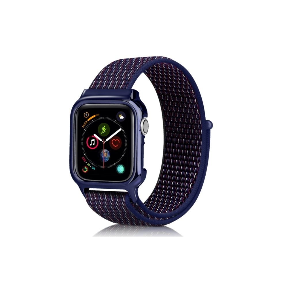 Wewoo - Bracelet de montre simple en nylon avec cadre pour Apple Watch série 4 40 mm Indigo - Accessoires Apple Watch