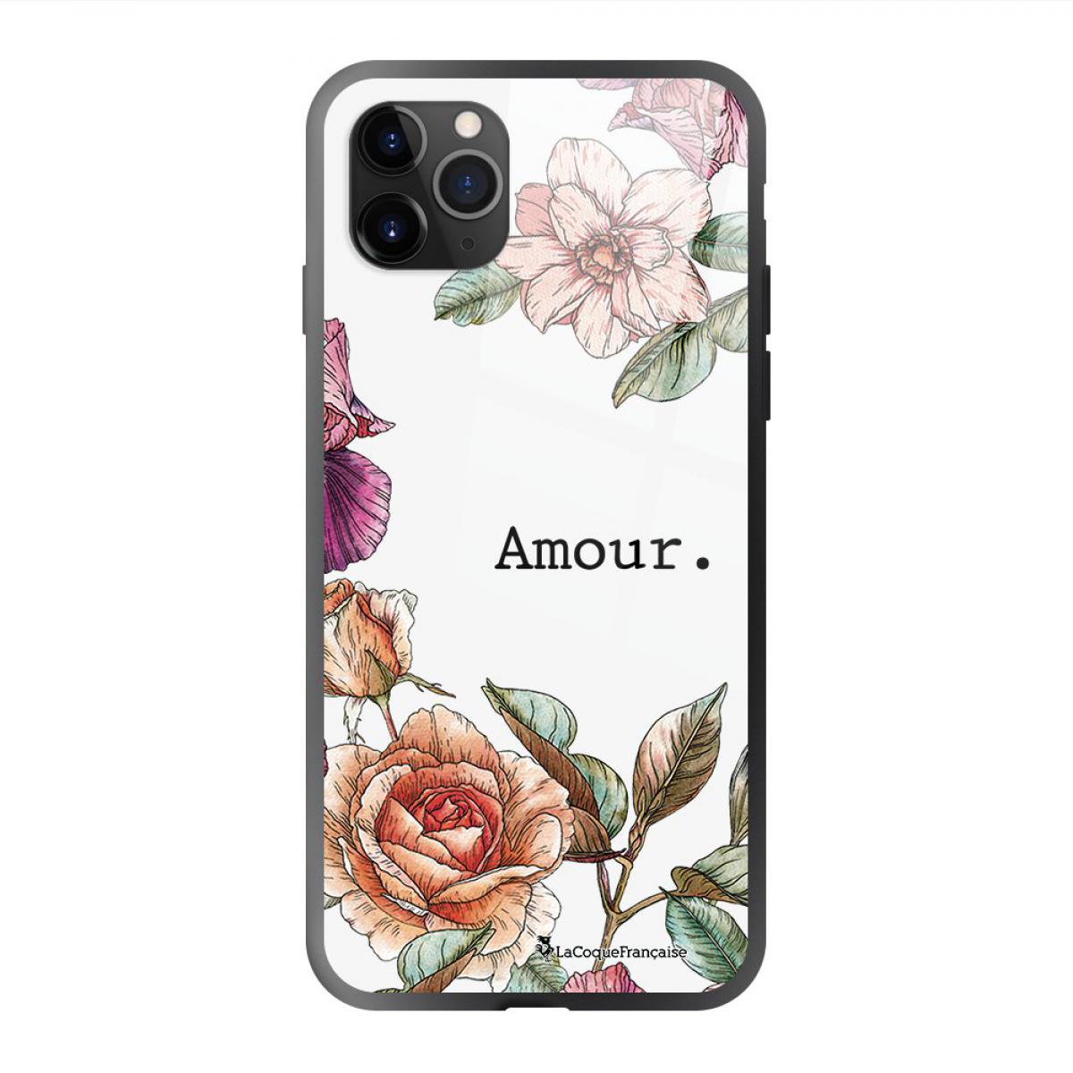 La Coque Francaise - Coque iPhone 11 Pro soft touch noir effet glossy Amour en fleurs Design La Coque Francaise - Coque, étui smartphone