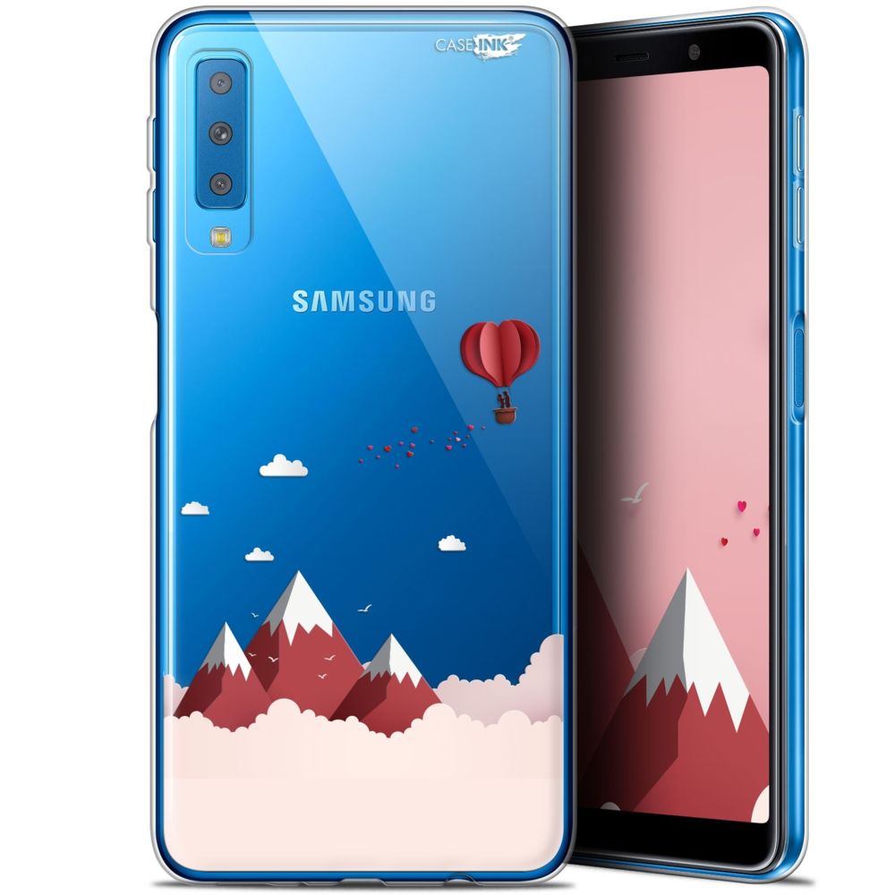 Caseink - Coque arrière Samsung Galaxy A7 2018 (A750) (6 ) Gel HD [ Nouvelle Collection - Souple - Antichoc - Imprimé en France] Montagne En Montgolfière - Coque, étui smartphone