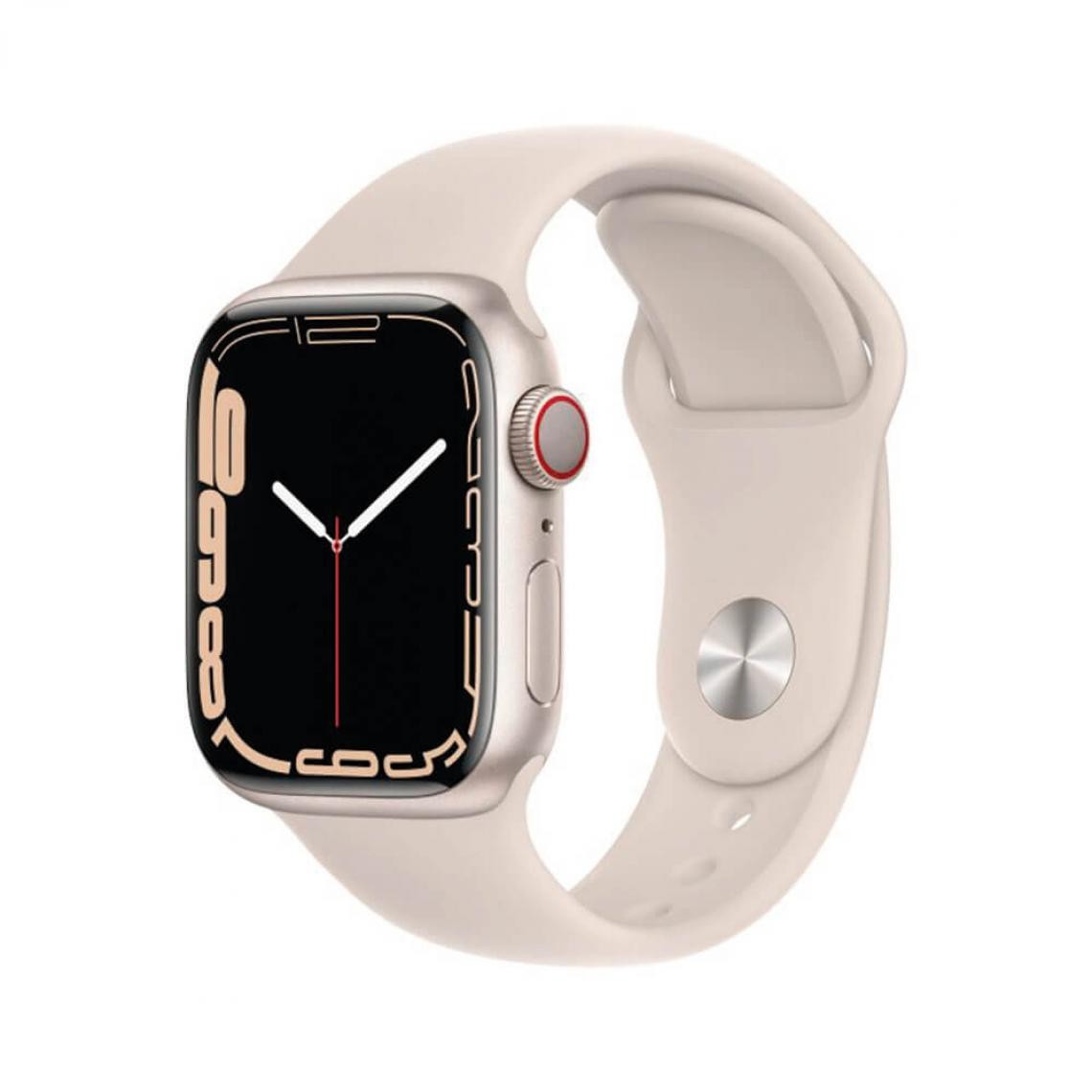 Apple - Apple Watch Series 7 Cellular 41mm Blanc Aluminium (Starlight) - Apple Watch