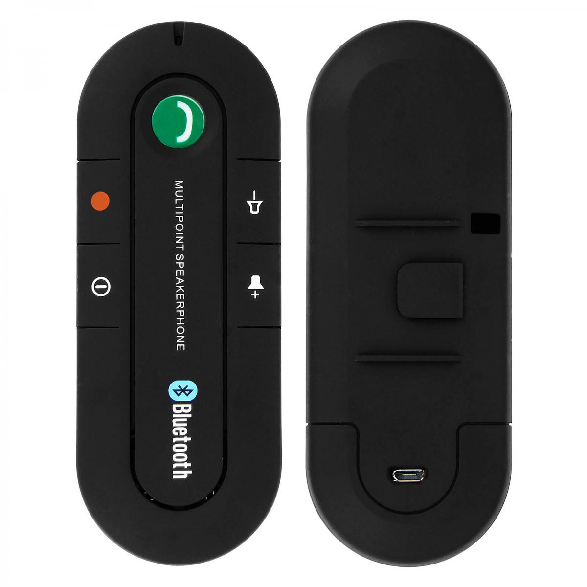 Avizar - Kit Main Libre Voiture Bluetooth Multipoint Fixation Pare-soleil Transmetteur FM - Oreillette bluetooth