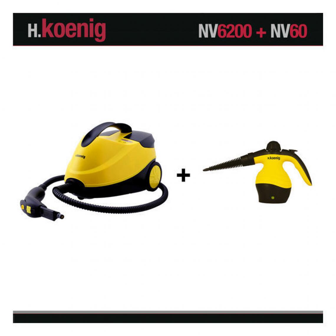 Hkoenig - HKOENIG NV6200+NV60 NETTOYEUR VAPEUR 2000W 4 BARS + NETTOYEUR COMPACT - Nettoyeur vapeur