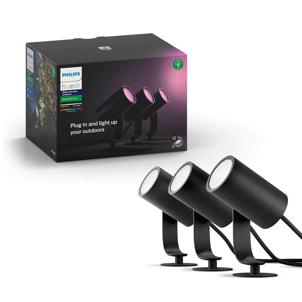 Philips Hue - White & Color Ambiance LILY Kit 3 Spots 8W - Anthracite - Lampe connectée
