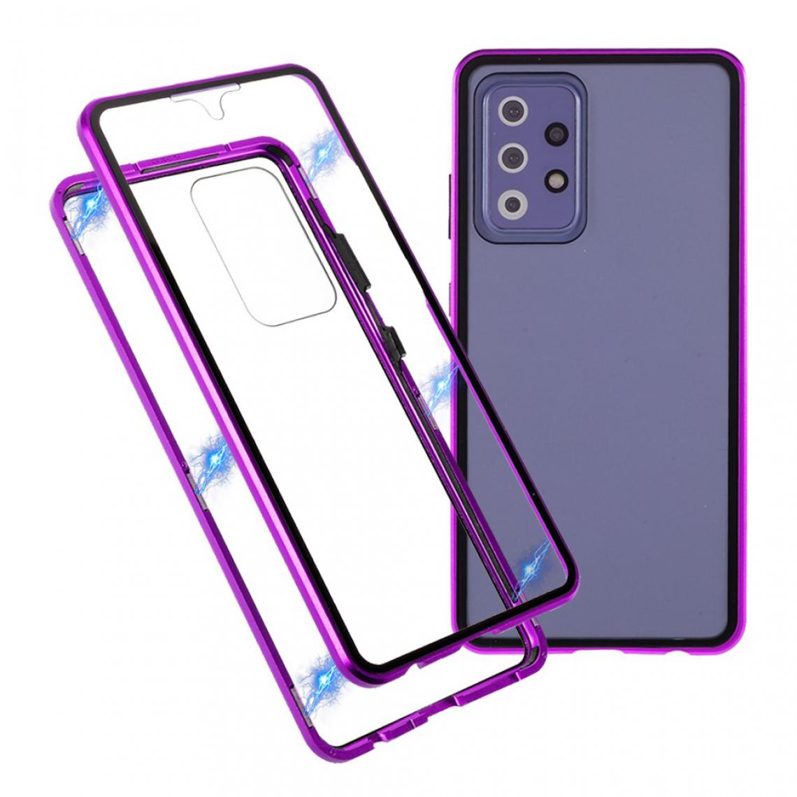 Other - Coque en métal Couverture du cadre d'adsorption magnétique violet pour votre Samsung Galaxy A52 4G/5G - Coque, étui smartphone