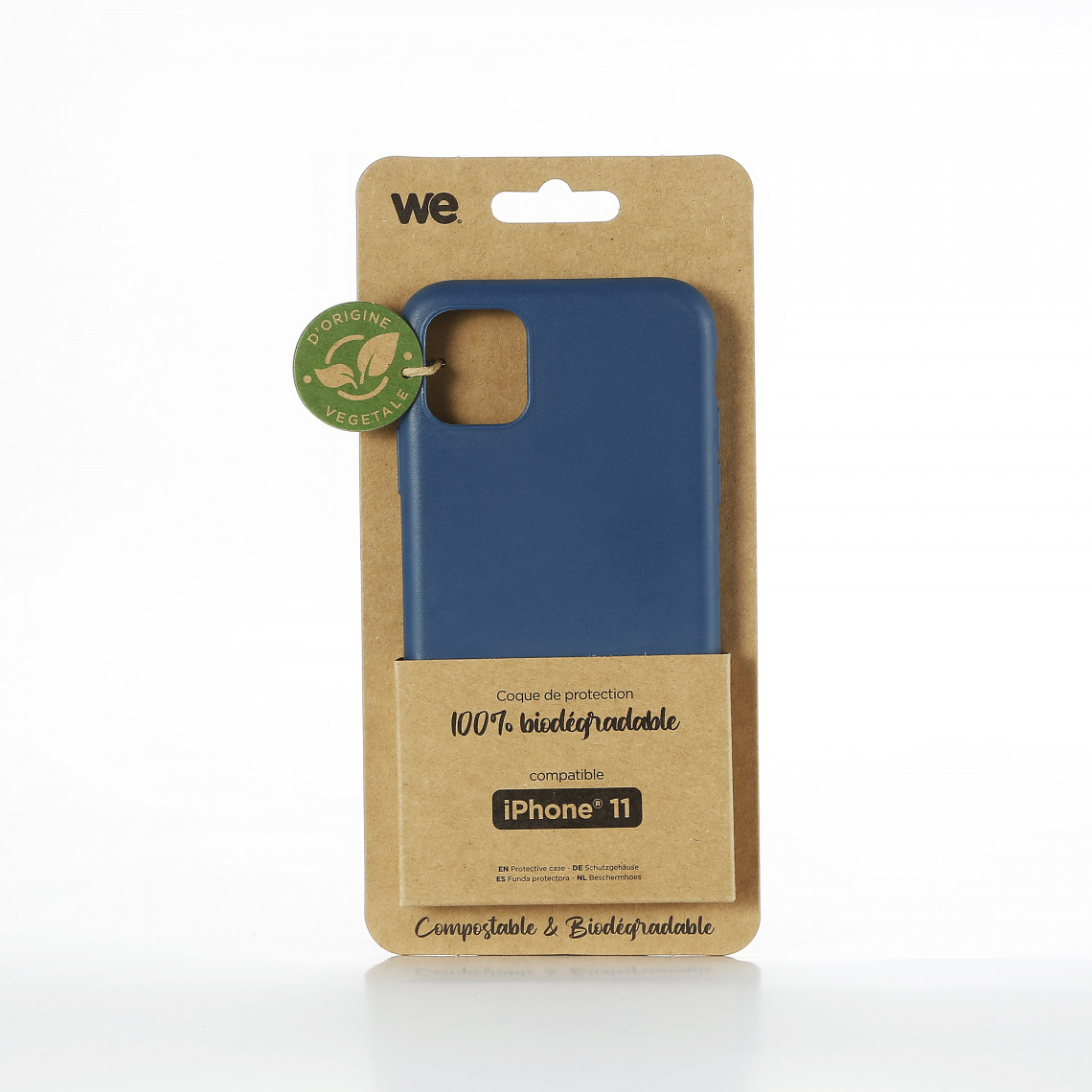 We - WE Coque Bio Apple iPhone 11 - Eco-Friendly Biodégradable et Compostable - Housse Etui Antichoc, Compatible avec L'induction, Ultra Protection Bumper, Anti Rayure - Bleu - Coque, étui smartphone