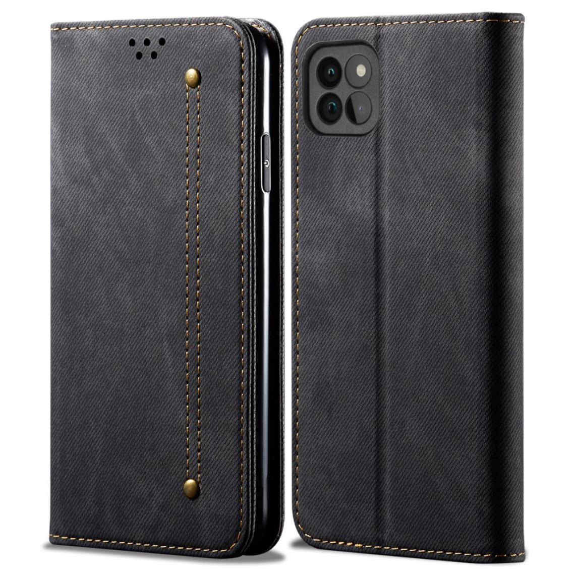 Other - Etui en PU Texture de tissu de jeans avec support noir pour votre Samsung Galaxy A22 5G (EU Version) - Coque, étui smartphone
