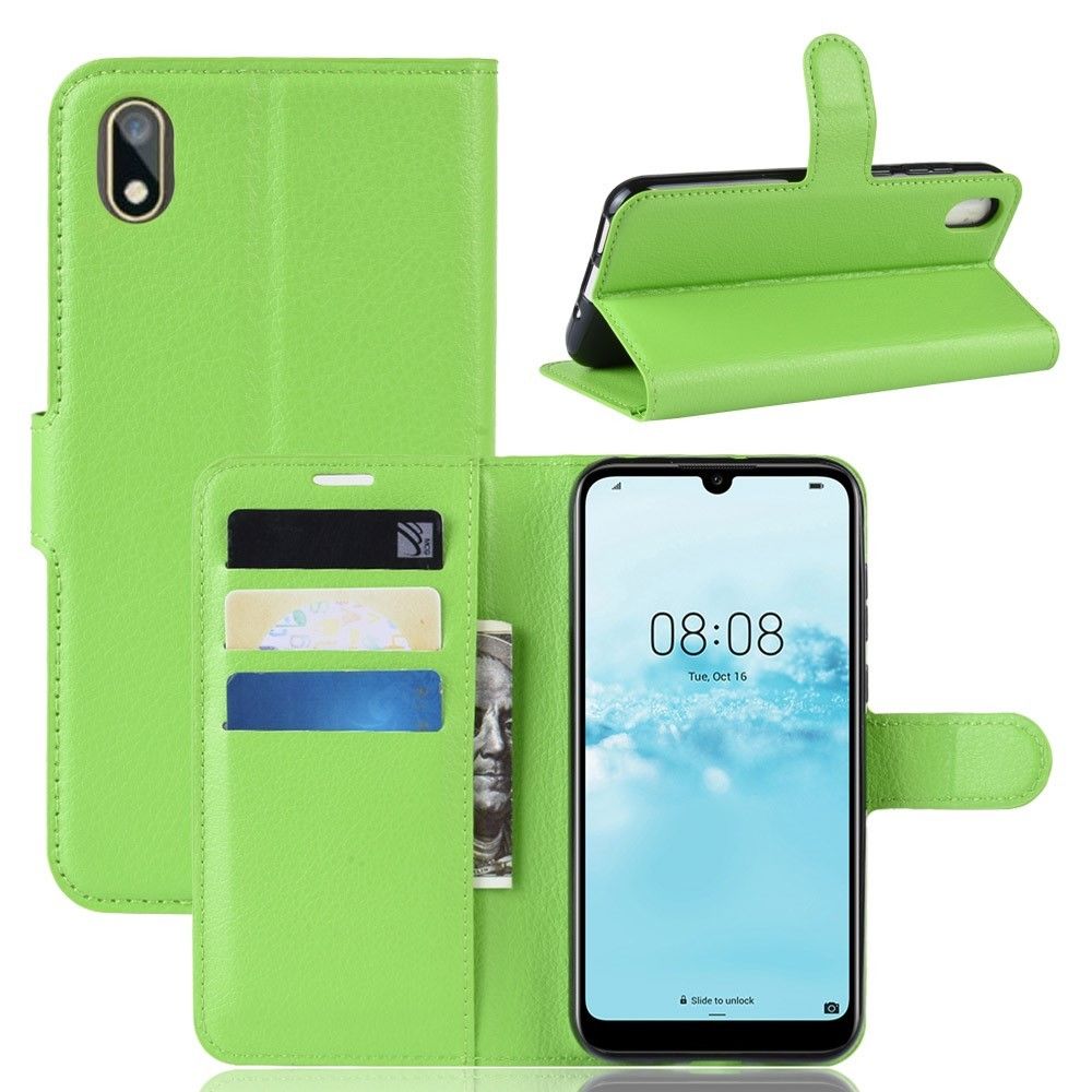 marque generique - Etui en PU magnétique avec support vert pour votre Huawei Y5 (2019) - Coque, étui smartphone