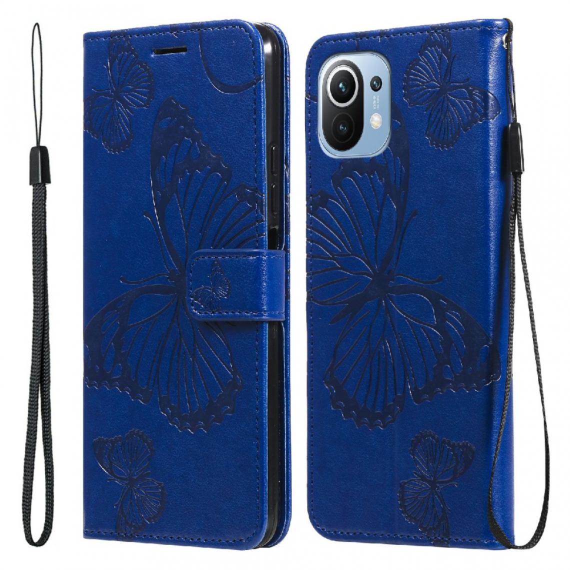 Other - Etui en PU Mentions légales Papillon avec support bleu pour votre Xiaomi Mi 11 Lite 4G/5G - Coque, étui smartphone