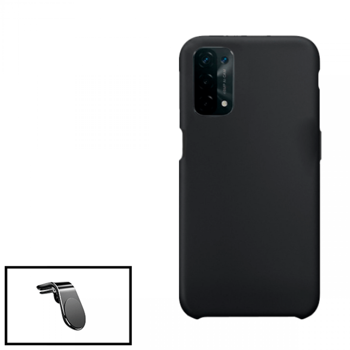 Phonecare - Kit Support Magnétique L Conduite en Toute Sécurité + Coque en Silicone Liquide Oppo A74 5G - Coque, étui smartphone