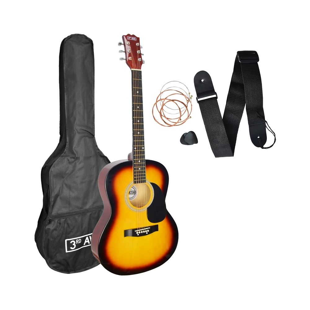 3Rd Avenue - 3rd Avenue Pack guitare acoustique avec sangle, médiators et cordes - Sunburst - Packs guitares