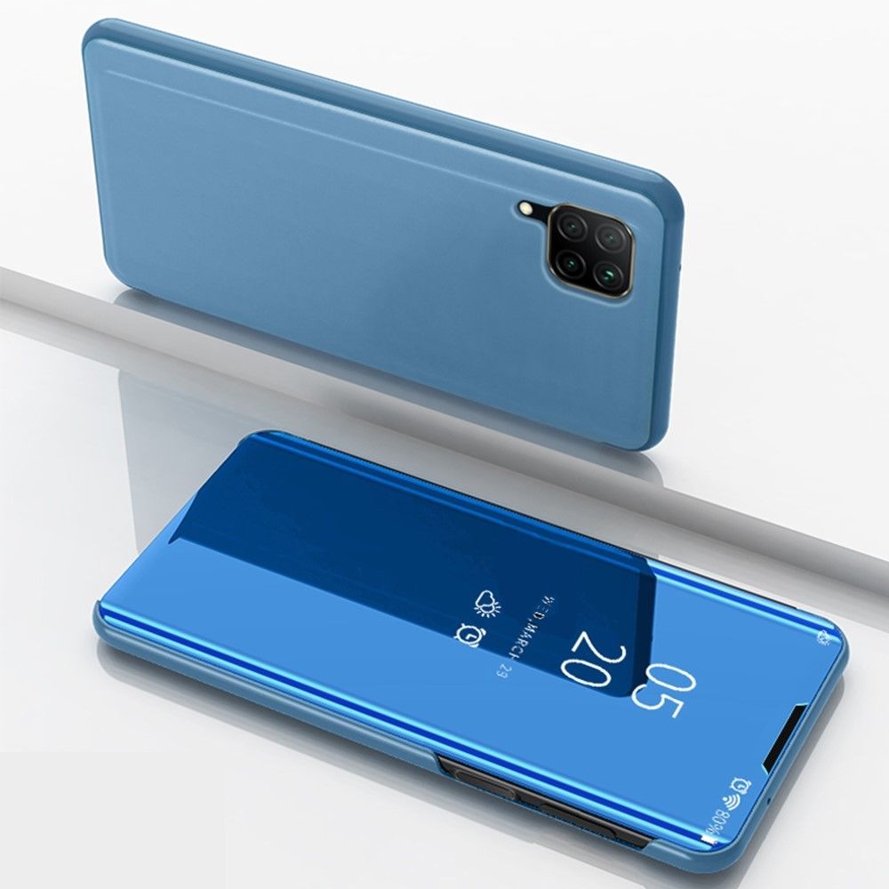 marque generique - Etui en PU fenêtre de visualisation surface miroir bleu clair pour votre Huawei Nova 6 SE - Coque, étui smartphone