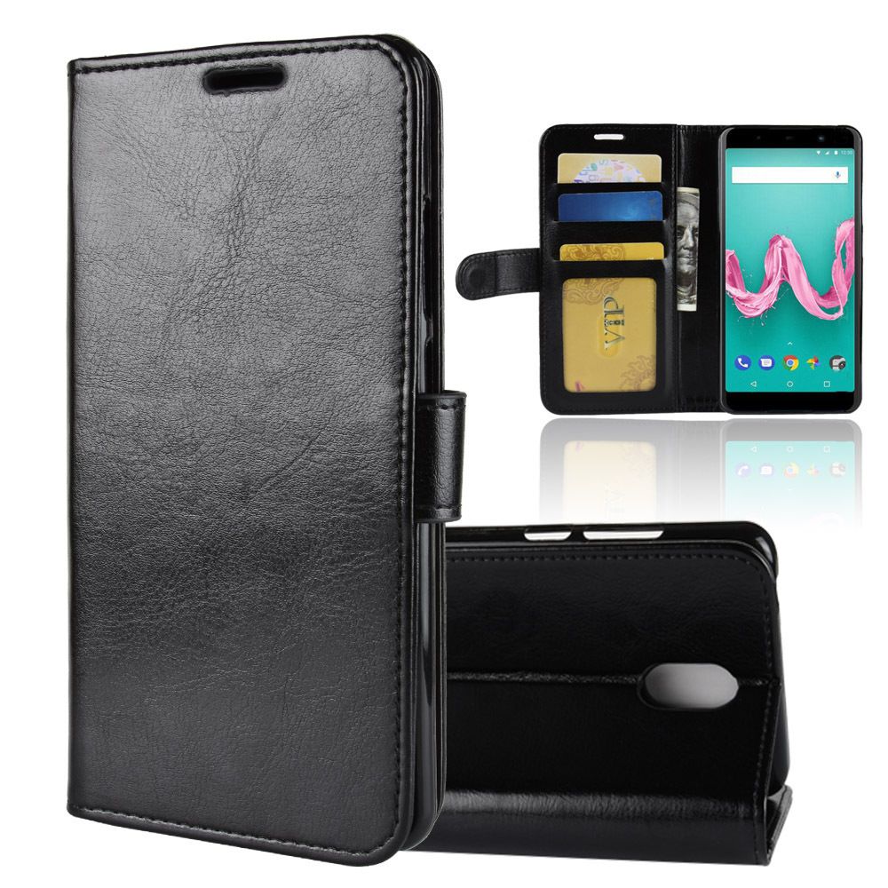 marque generique - Etui coque en cuir PU portefeuille multifonctionnel pour Wiko Lenny 5 Noir - Autres accessoires smartphone