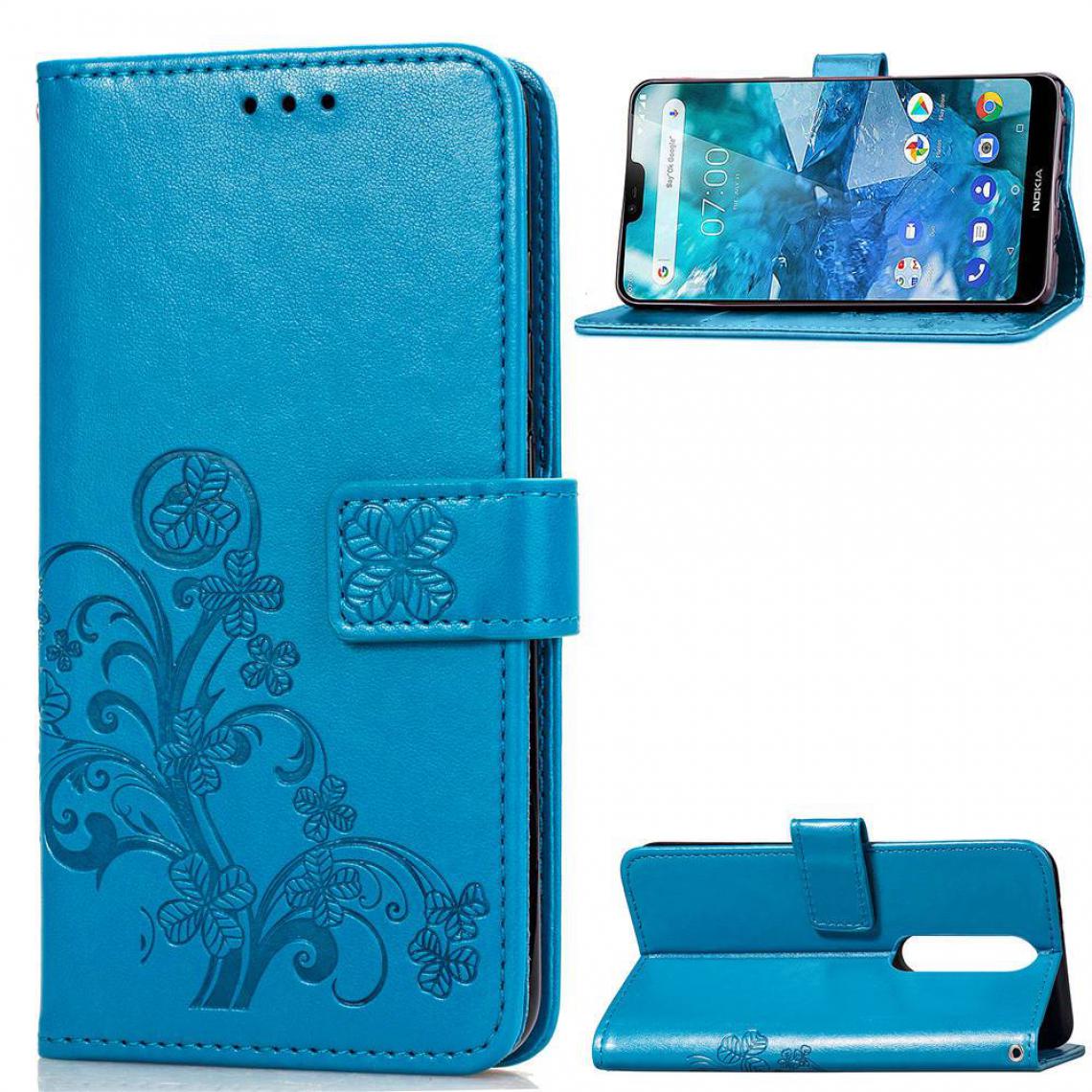 OtterBox - Nokia 7.1 Housse Etui Coque de protection type portefeuille (lys) [Bleu] - Coque, étui smartphone