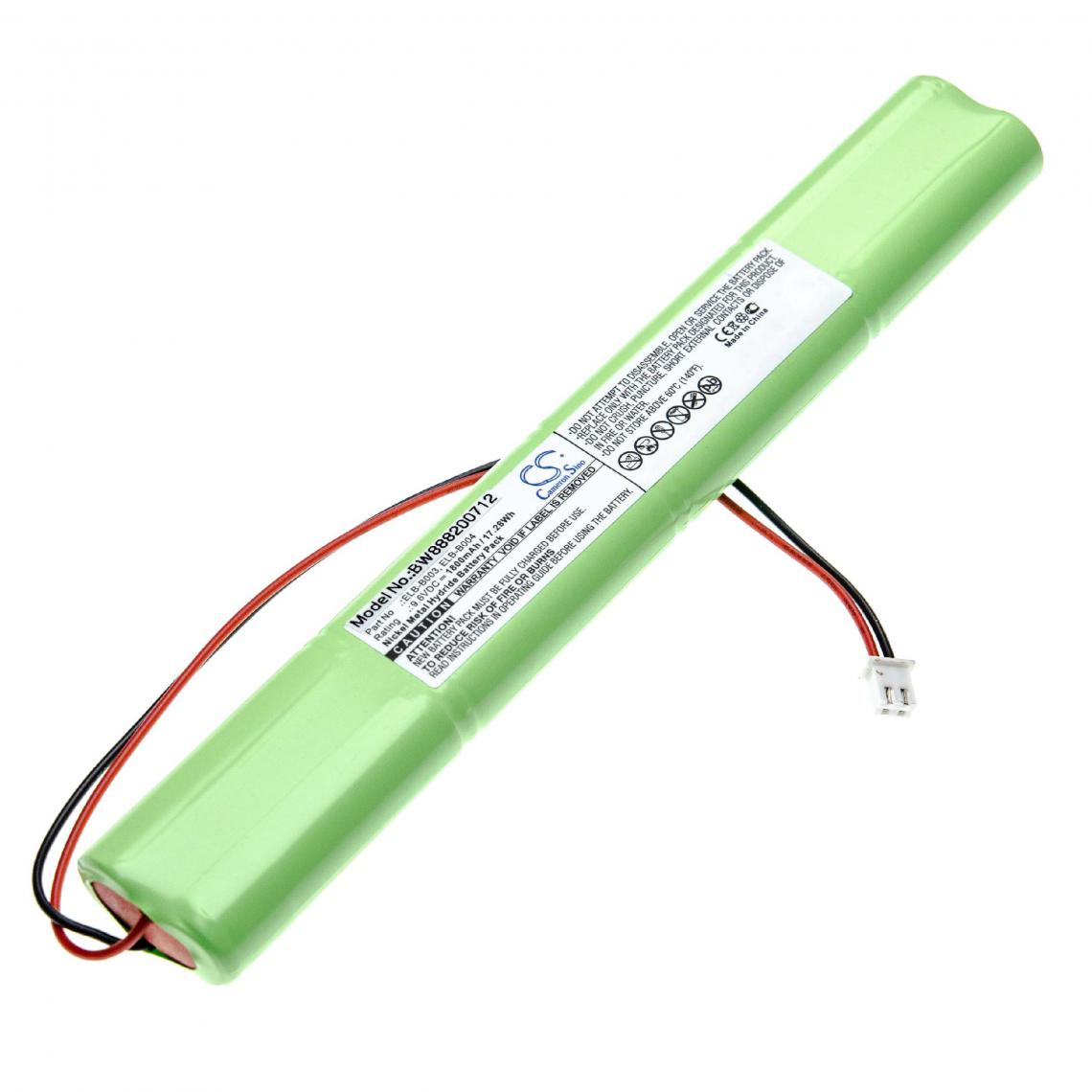 Vhbw - vhbw batterie remplace Lithonia BCN800-8BWP-CE005, BGN800-8BWP-500EC, ELB-B003, ELB-B004 pour issues/éclairage de secours (1800mAh, 9.6V, NiMH) - Autre appareil de mesure