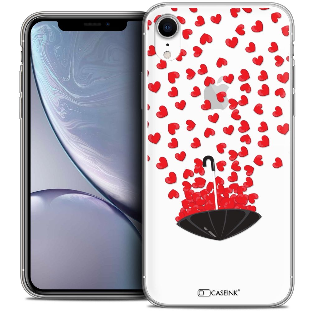 Caseink - Coque Housse Etui Apple iPhone Xr (6.1 ) [Crystal Gel HD Collection Love Saint Valentin Design Parapluie d'Amour - Souple - Ultra Fin - Imprimé en France] - Coque, étui smartphone