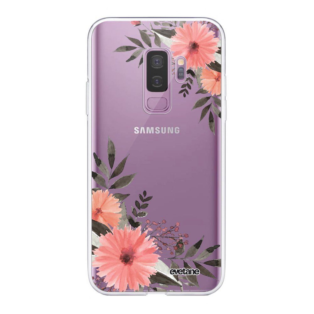 Evetane - Coque Samsung Galaxy S9 Plus souple transparente Fleurs roses Motif Ecriture Tendance Evetane. - Coque, étui smartphone