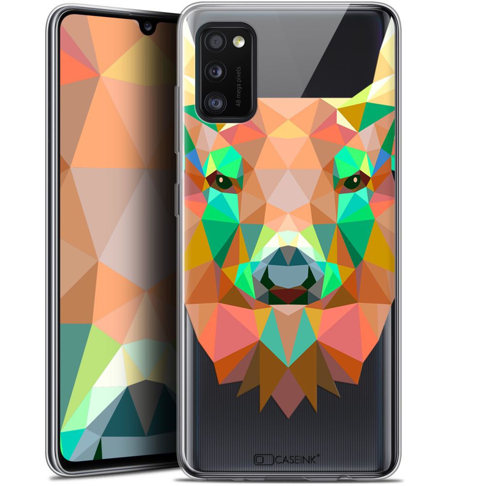 Caseink - Coque Pour Samsung Galaxy A41 (6.1 ) [Gel HD Polygon Series Animal - Souple - Ultra Fin - Imprimé en France] Cerf - Coque, étui smartphone