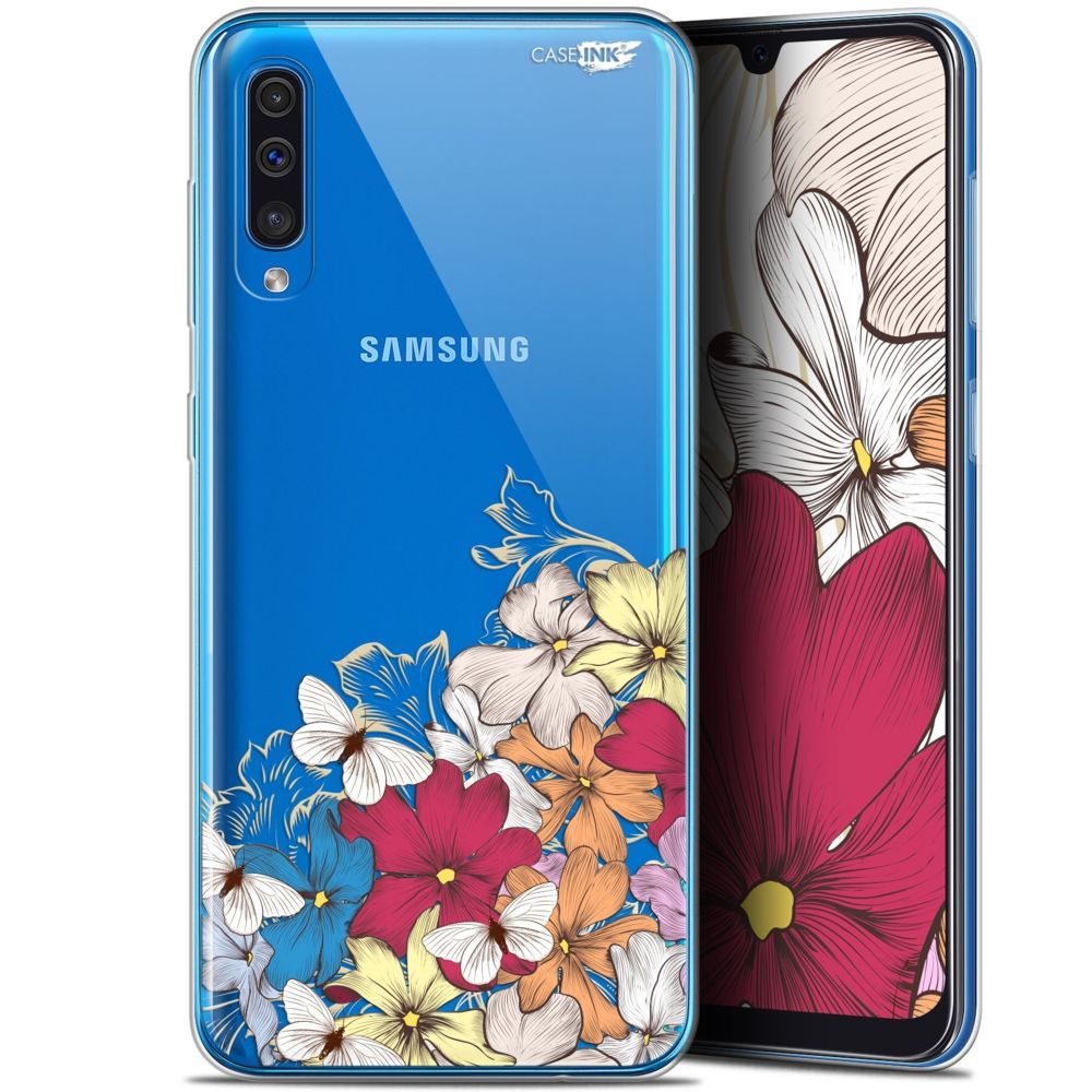 Caseink - Coque arrière Samsung Galaxy A50 (6.4 ) Gel HD [ Nouvelle Collection - Souple - Antichoc - Imprimé en France] Nuage Floral - Coque, étui smartphone