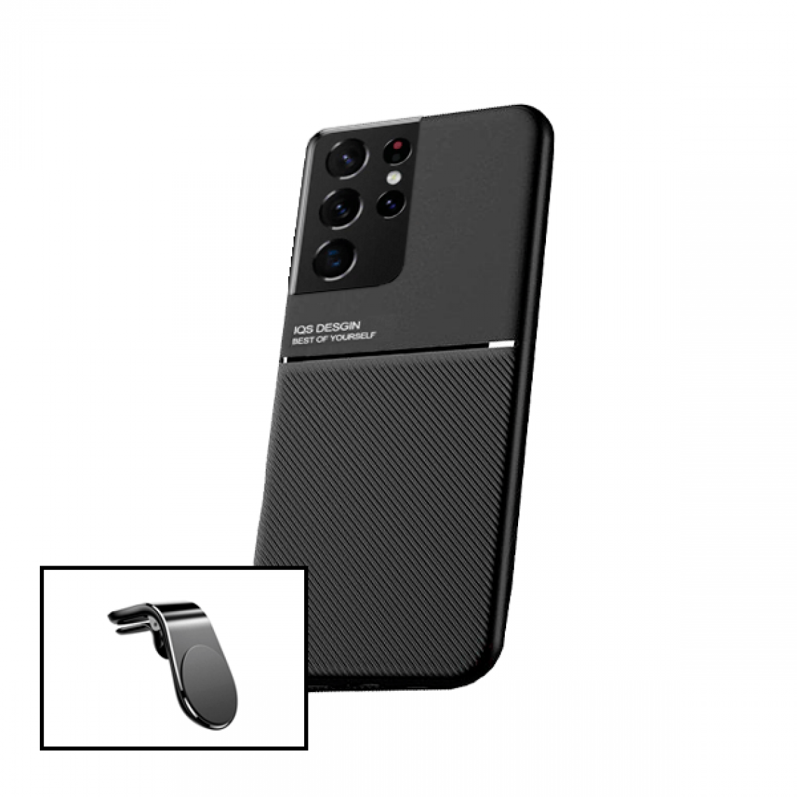 Phonecare - Kit de Coque Magnétique Lux + Support Magnétique L Conduite sécuritaire pour Samsung Galaxy S21 Ultra 5G - Coque, étui smartphone