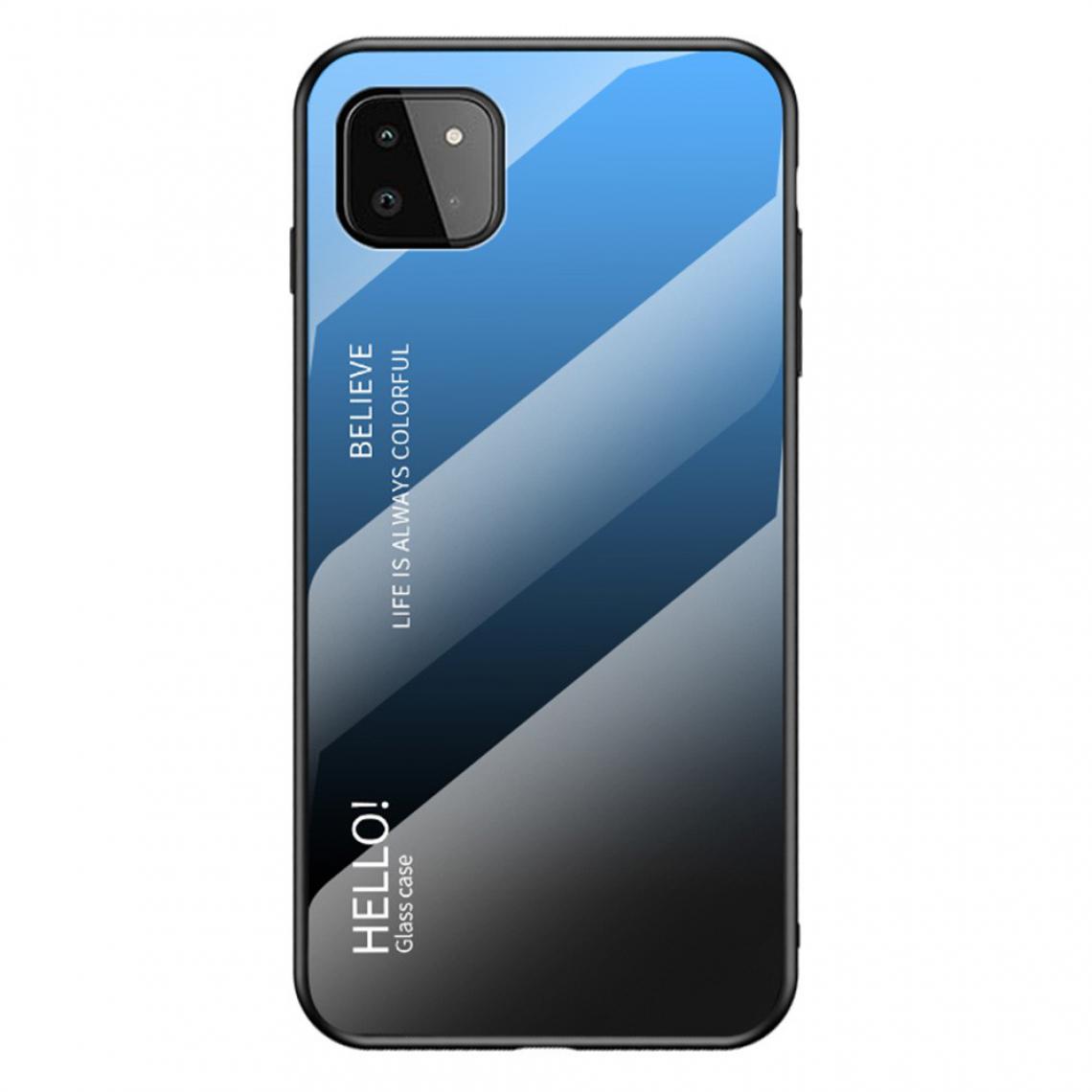 Other - Coque en TPU Conception de dégradé de couleur anti-rayures bleu/noir pour votre Samsung Galaxy A22 5G (EU Version) - Coque, étui smartphone