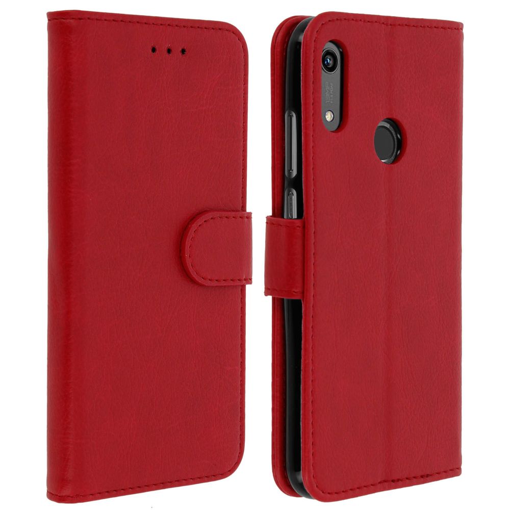 Avizar - Housse Honor 8A et Huawei Y6 2019 / Y6S Étui Portefeuille Support Stand rouge - Coque, étui smartphone