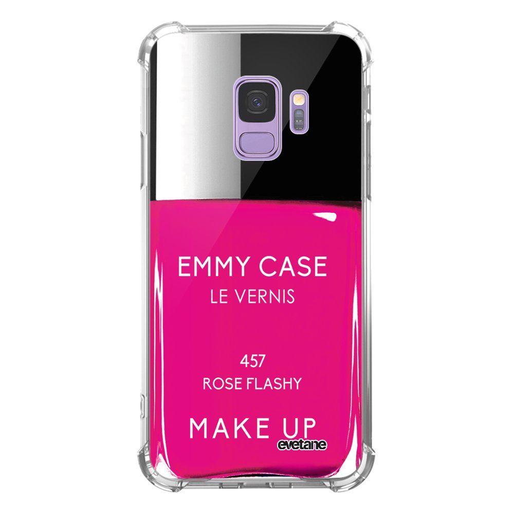 Evetane - Coque Samsung Galaxy S9 anti-choc souple avec angles renforcés transparente Vernis Rose Evetane - Coque, étui smartphone
