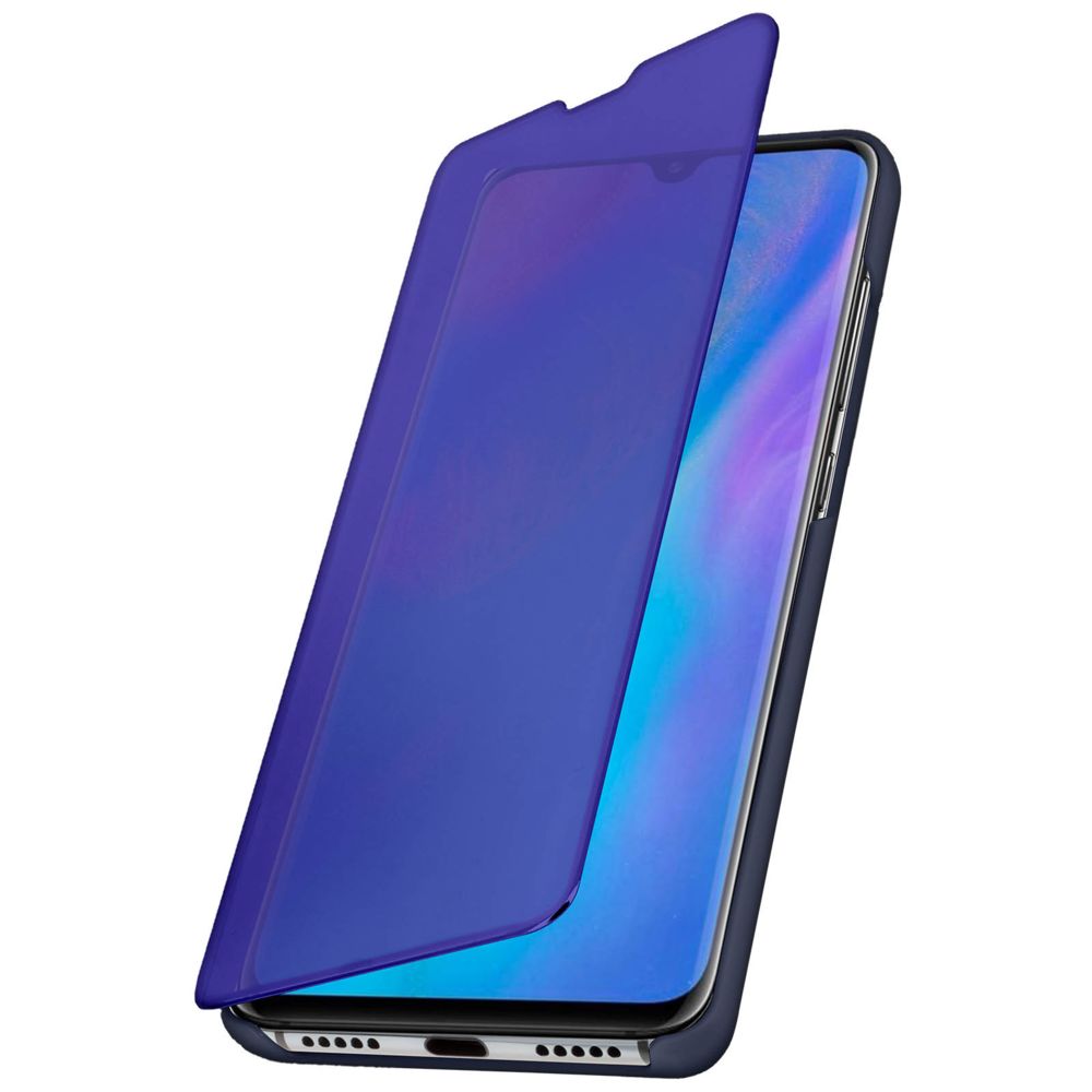 Avizar - Housse Huawei P30 Pro Étui Miroir Clapet translucide Stand Vidéo bleu nuit - Coque, étui smartphone