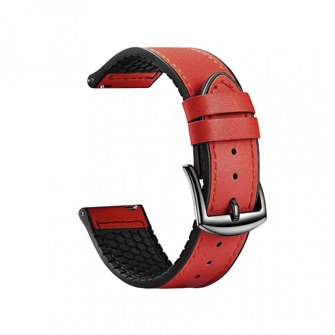 Other - Bracelet en PU + silicone Couche supérieure de 22 mm rouge pour votre Huawei Watch GT 2 Pro 46mm - Accessoires bracelet connecté