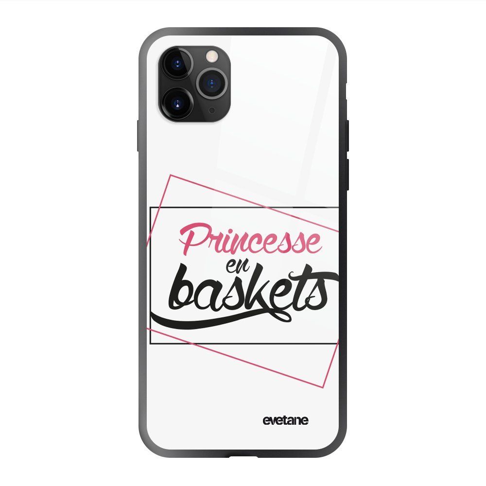 Evetane - Coque iPhone 11 Pro soft touch noir effet glossy Princesse En Baskets Design Evetane - Coque, étui smartphone