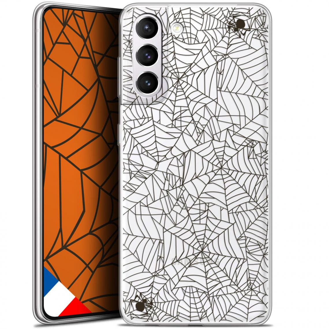 Caseink - Coque Pour Samsung Galaxy S21 (6.2 ) [Gel HD Collection Halloween Design Spooky Spider - Souple - Ultra Fin - Imprimé en France] - Coque, étui smartphone