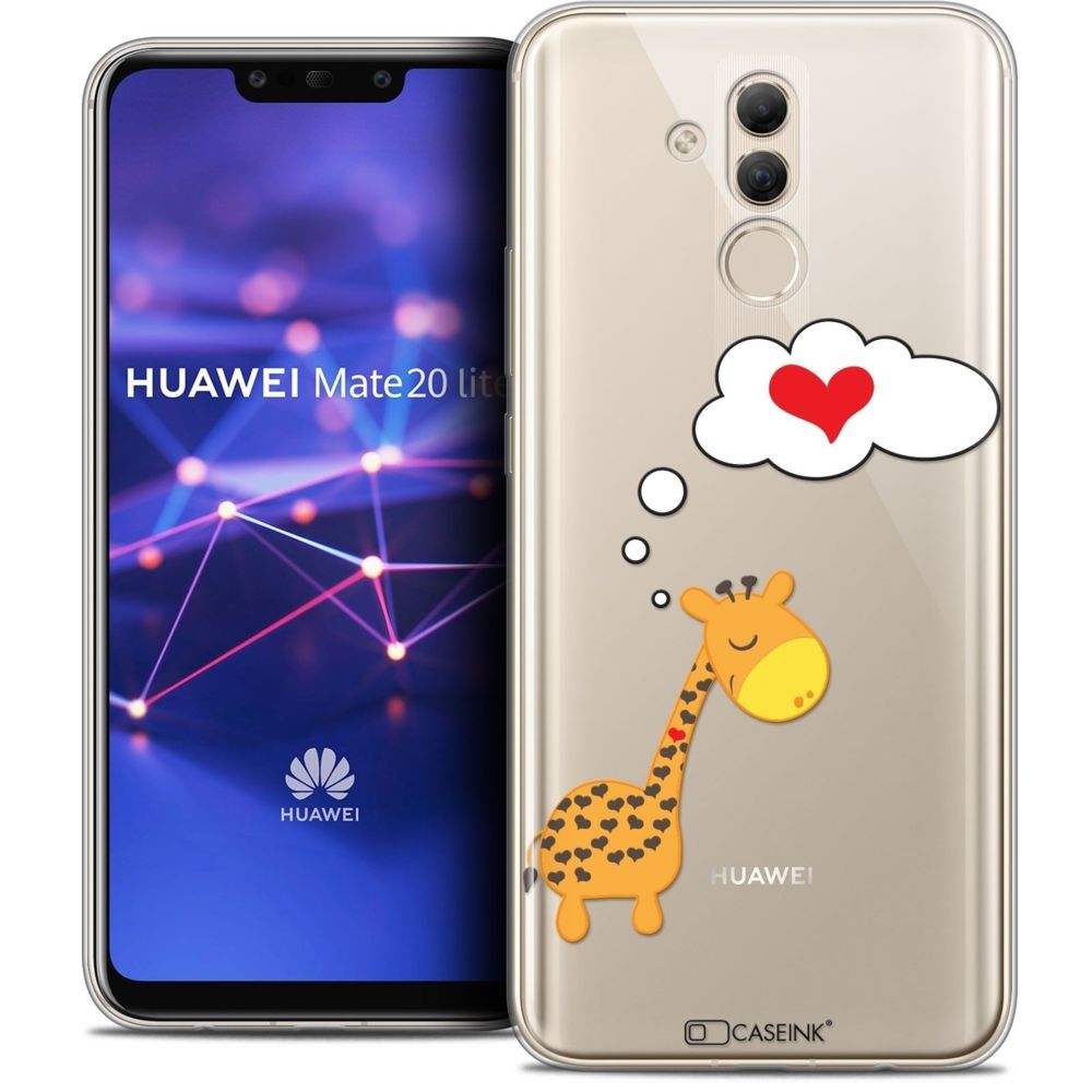 Caseink - Coque Housse Etui Huawei Mate 20 Lite (6.3 ) [Crystal Gel HD Collection Love Saint Valentin Design Girafe Amoureuse - Souple - Ultra Fin - Imprimé en France] - Coque, étui smartphone