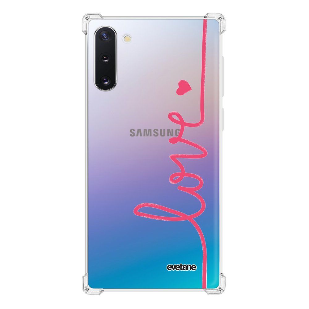 Evetane - Coque Samsung Galaxy Note 10 anti-choc souple avec angles renforcés transparente Love Evetane - Coque, étui smartphone