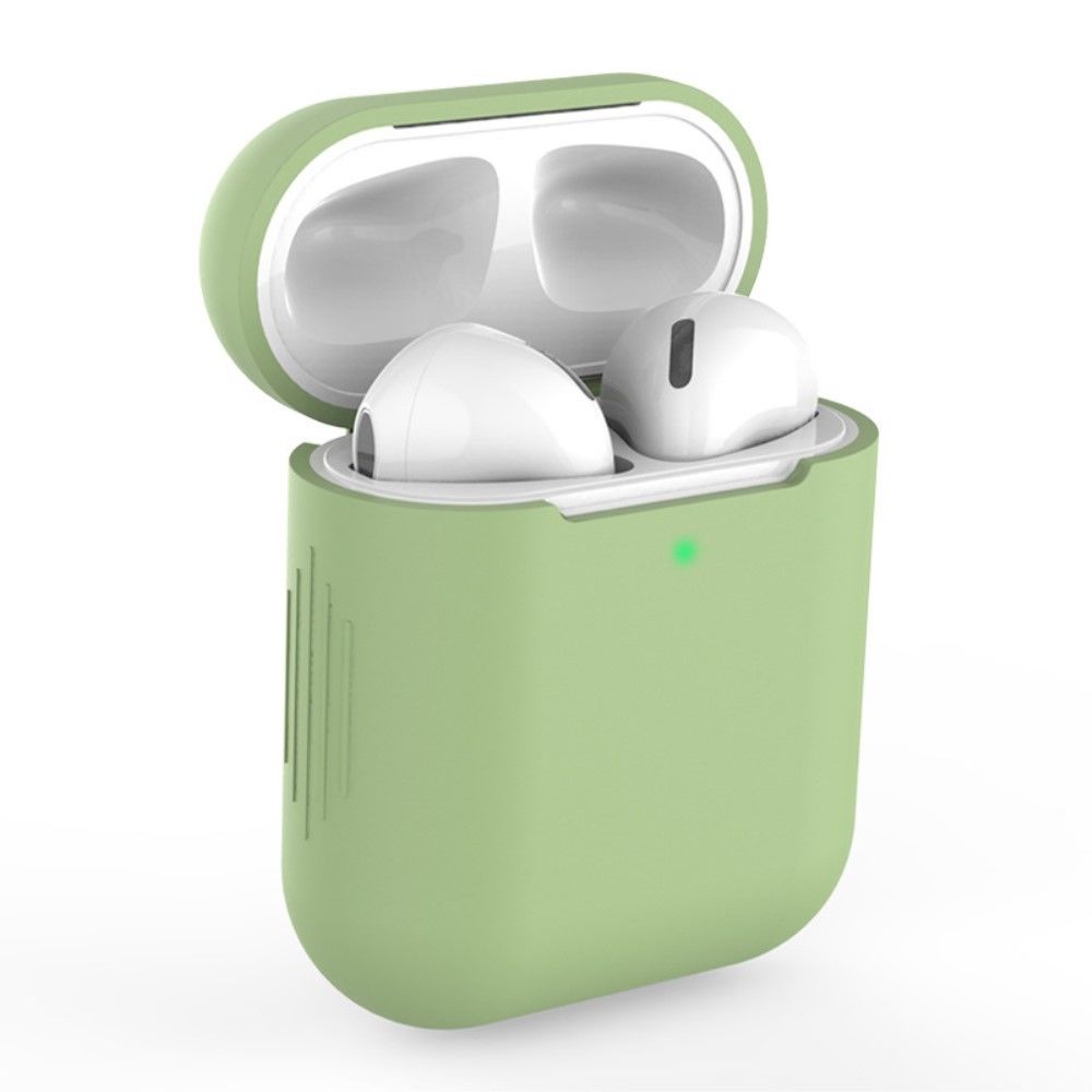 marque generique - Coque en silicone avec chargement sans fil vert clair pour votre Apple AirPods (2019)/(2016) - Coque, étui smartphone